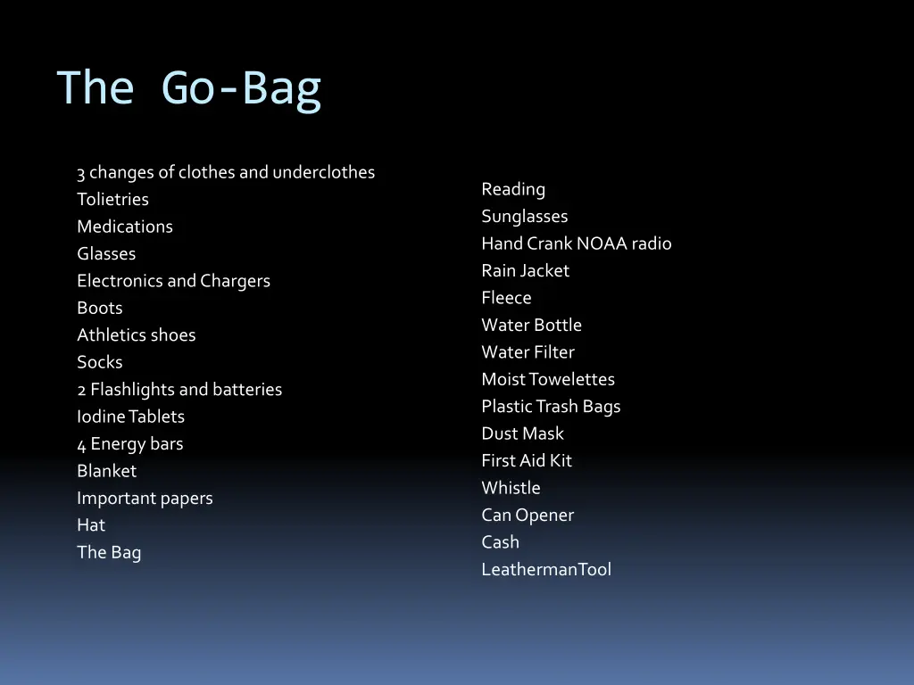 the go bag