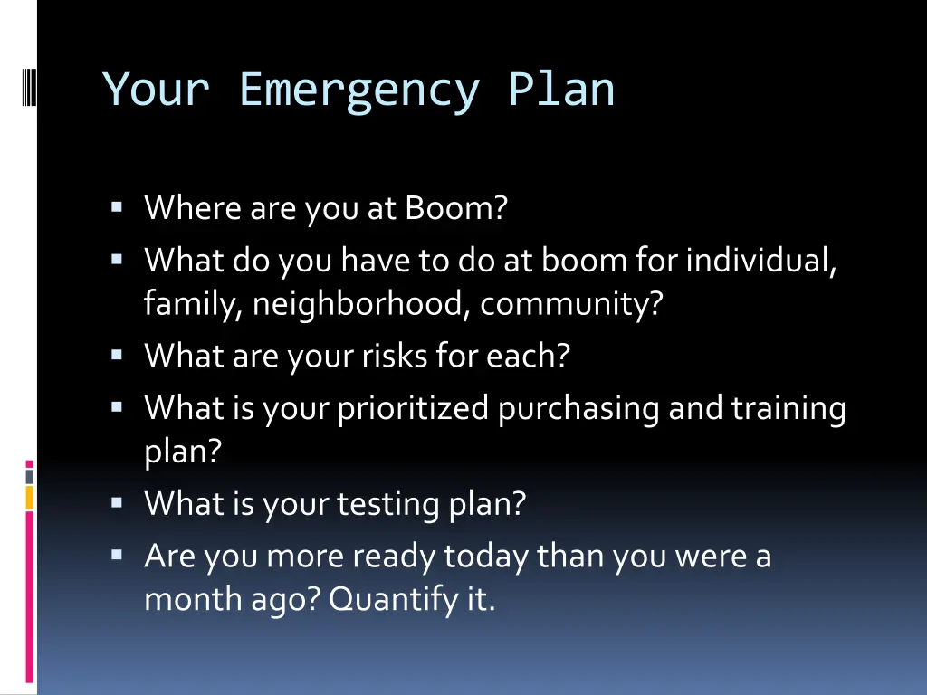 your emergency plan