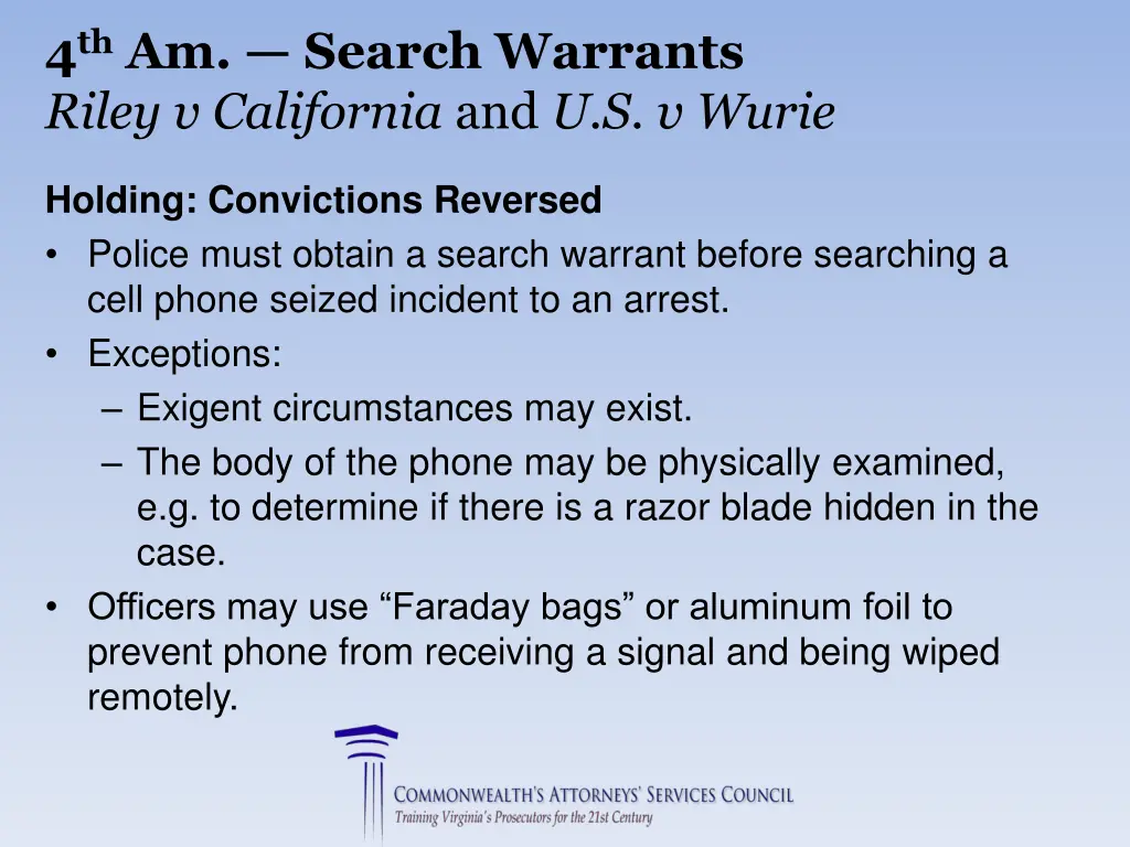 4 th am search warrants riley v california 1