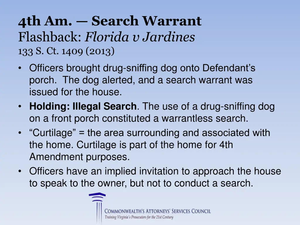 4th am search warrant flashback florida