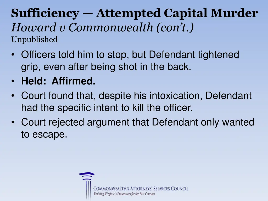 sufficiency attempted capital murder howard