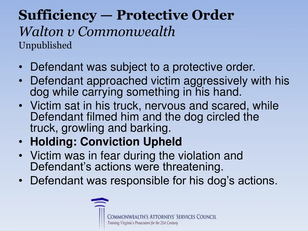 sufficiency protective order walton