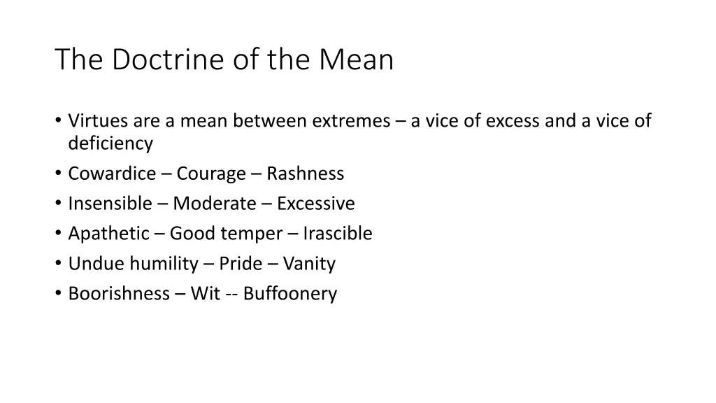 the doctrine of the mean 1