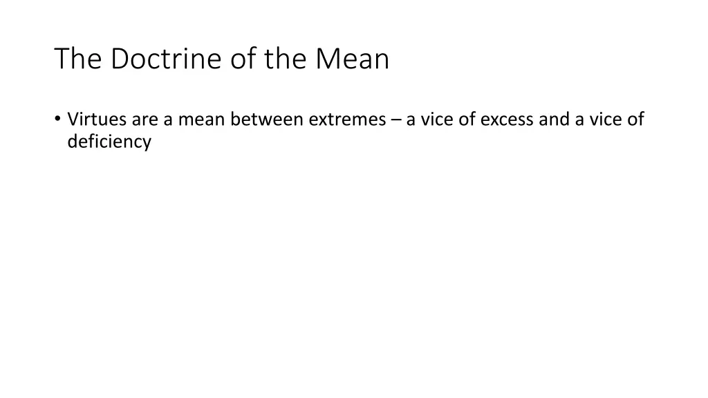 the doctrine of the mean