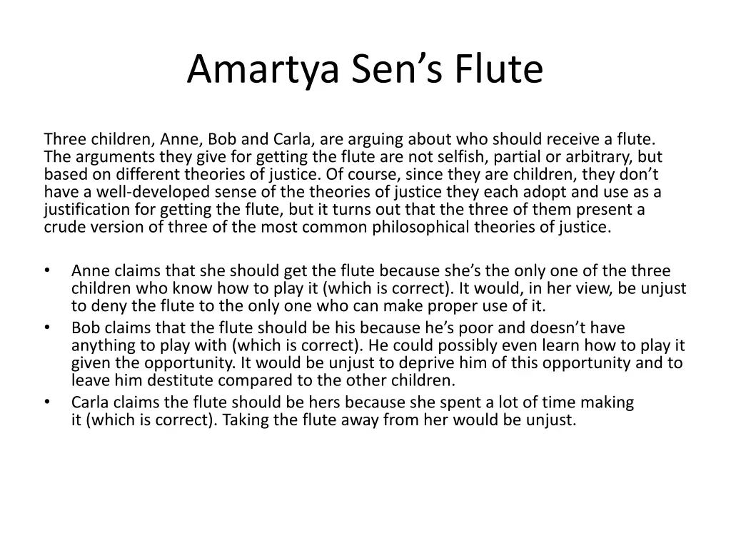 amartya sen s flute