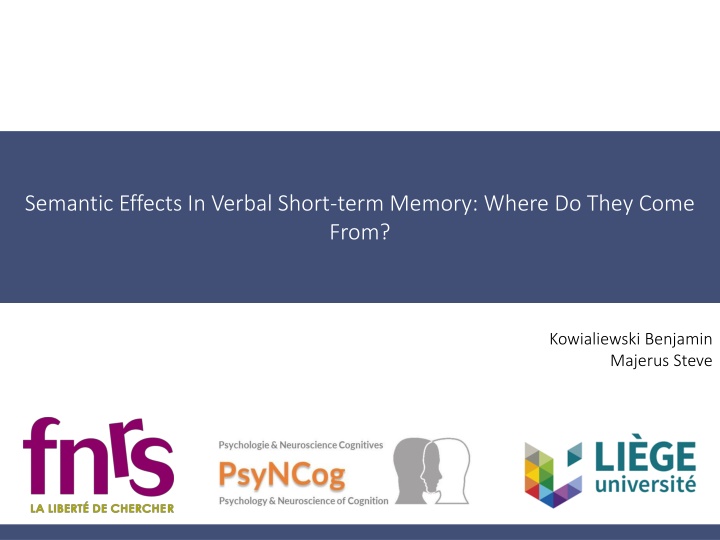 semantic effects in verbal short term memory