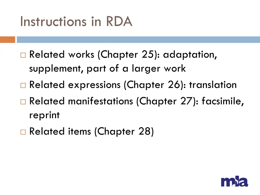 instructions in rda 1