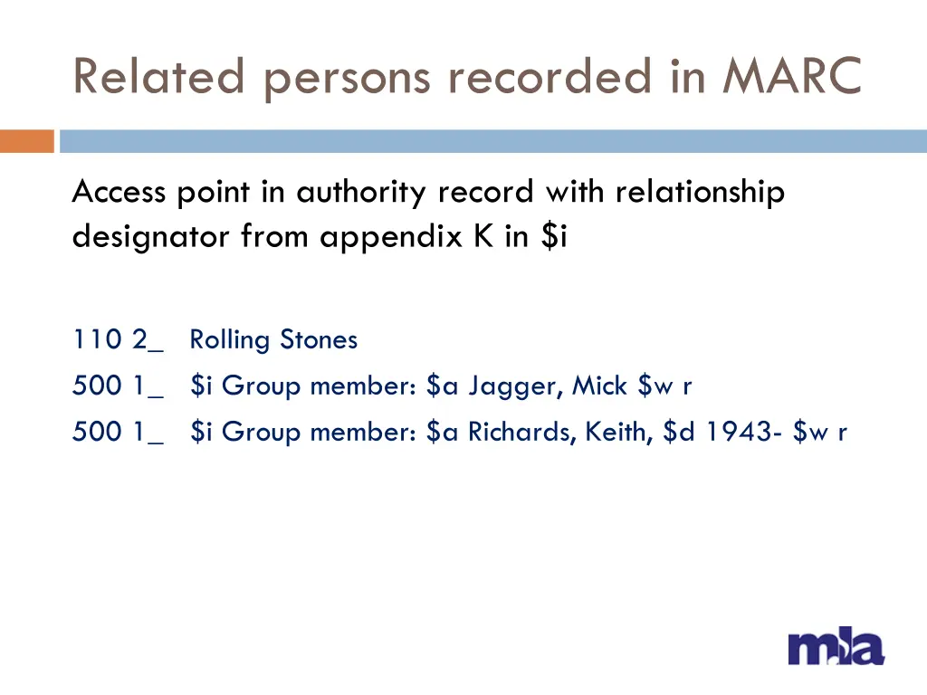 related persons recorded in marc