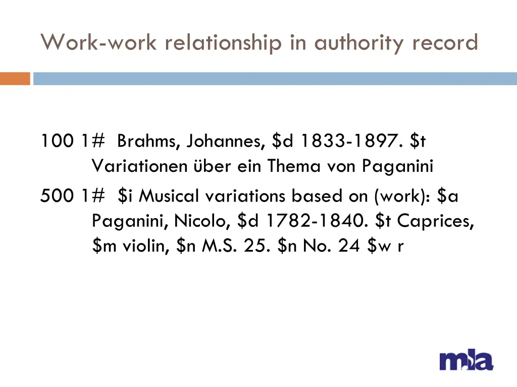 work work relationship in authority record