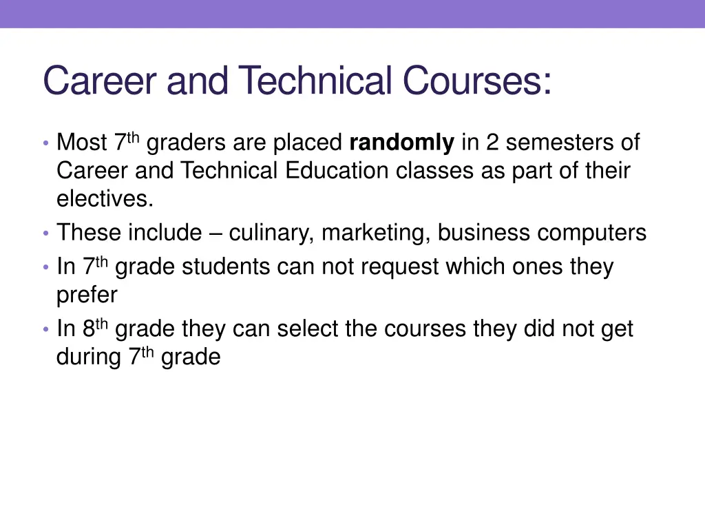 career and technical courses