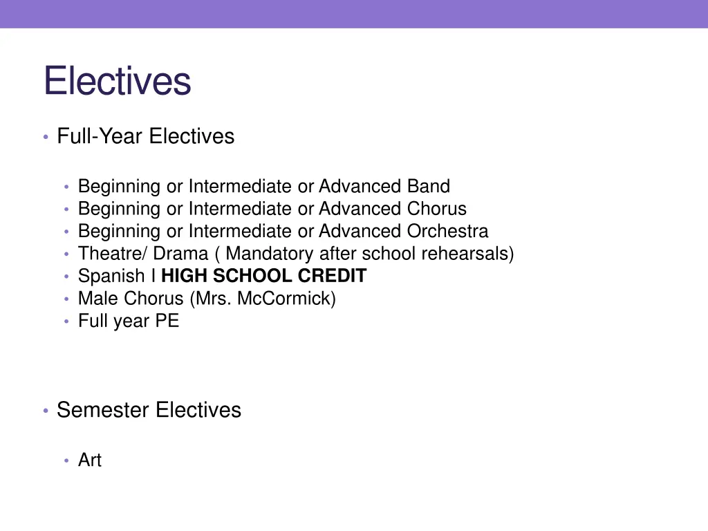 electives