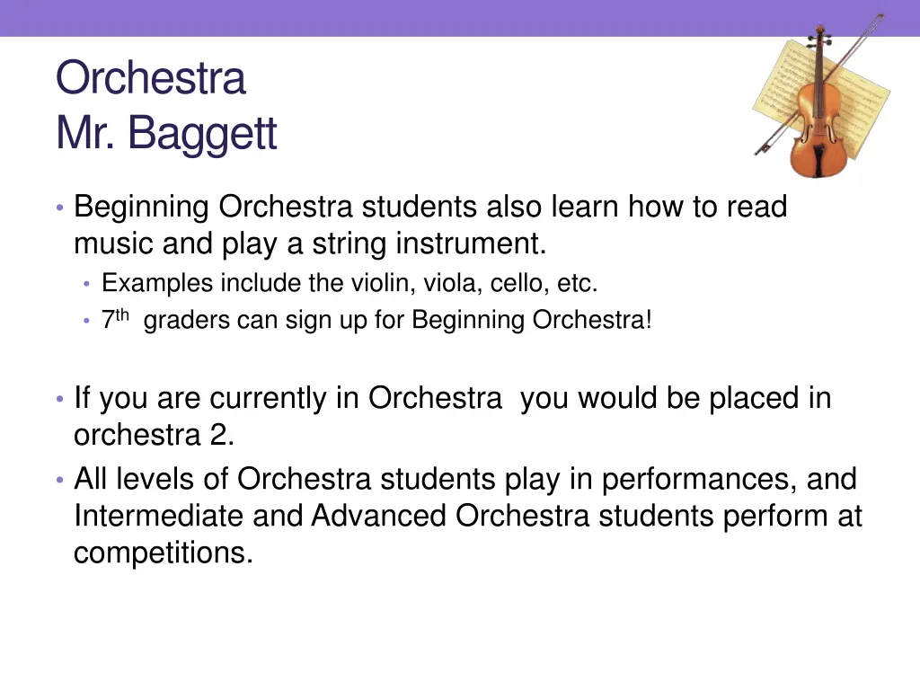 orchestra mr baggett