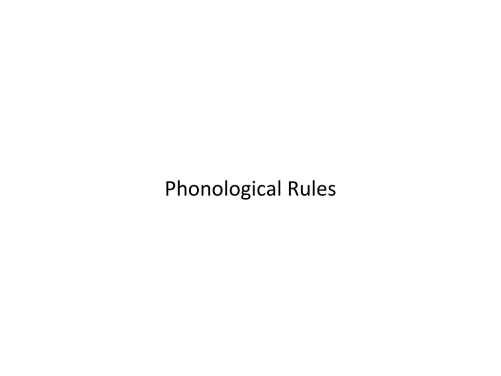 phonological rules