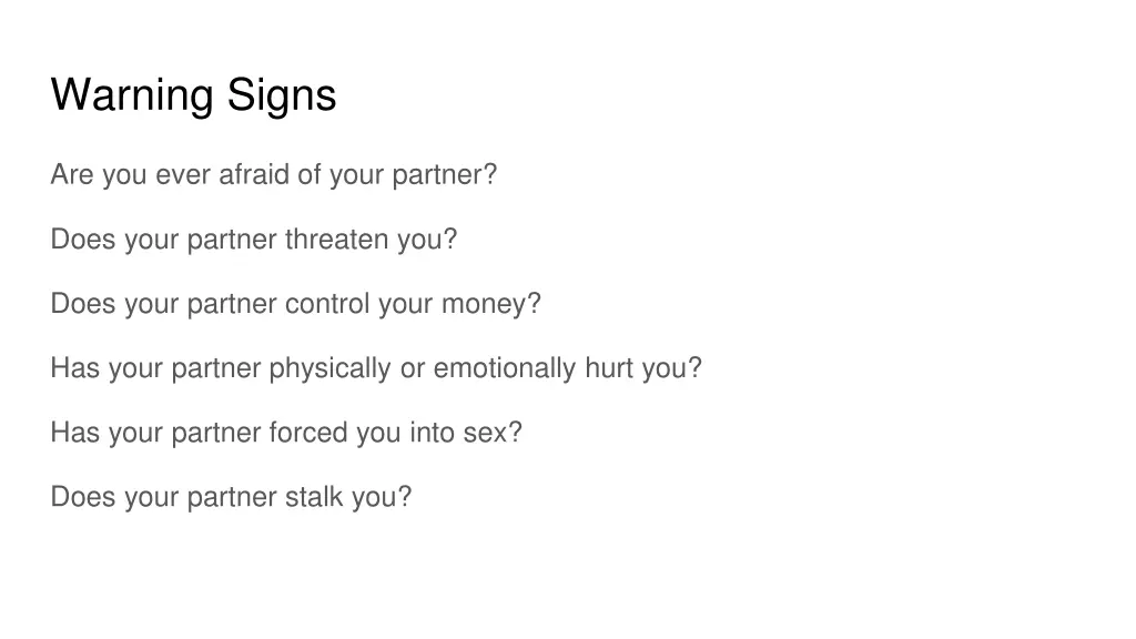 warning signs