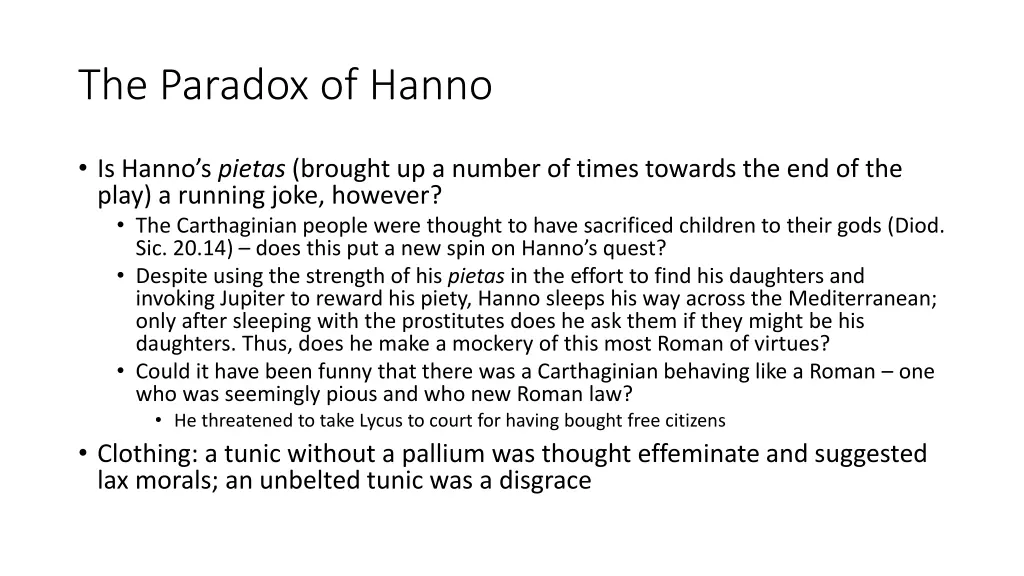 the paradox of hanno