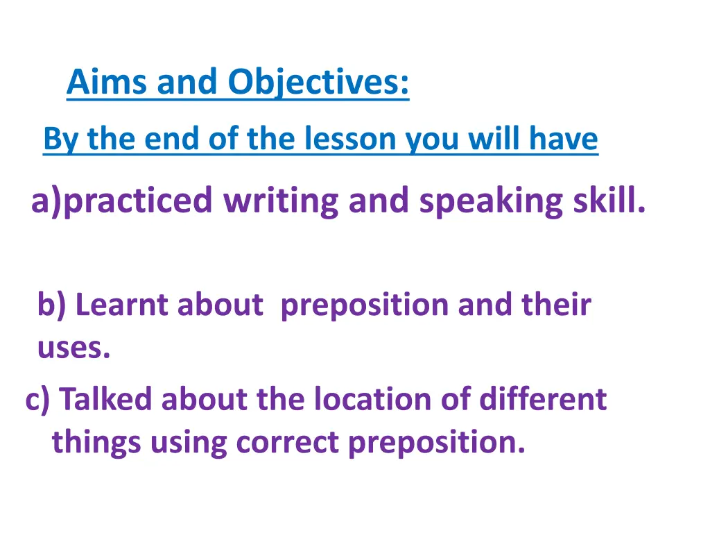 aims and objectives