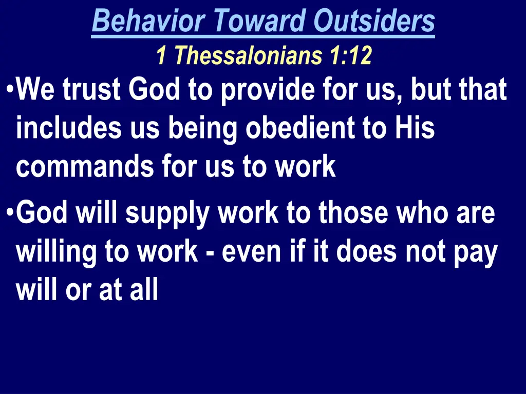 behavior toward outsiders 1 thessalonians 1