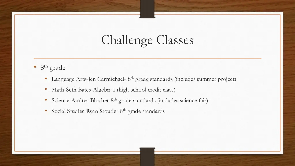 challenge classes 1