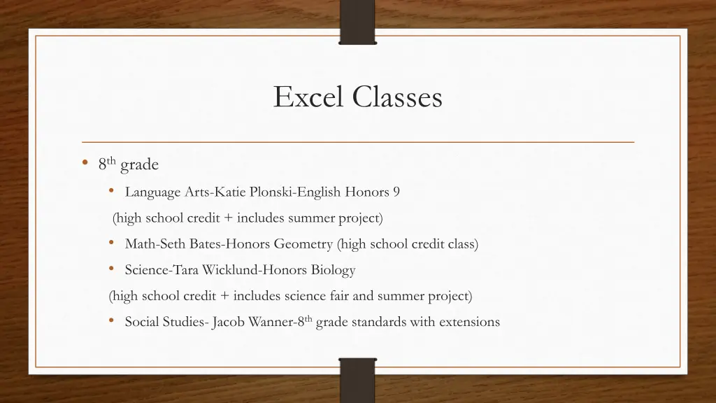 excel classes 1