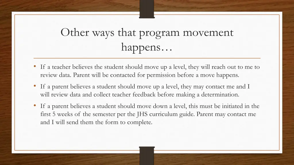 other ways that program movement happens