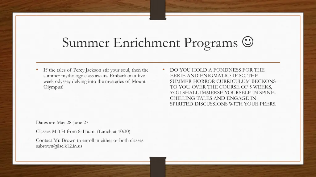 summer enrichment programs