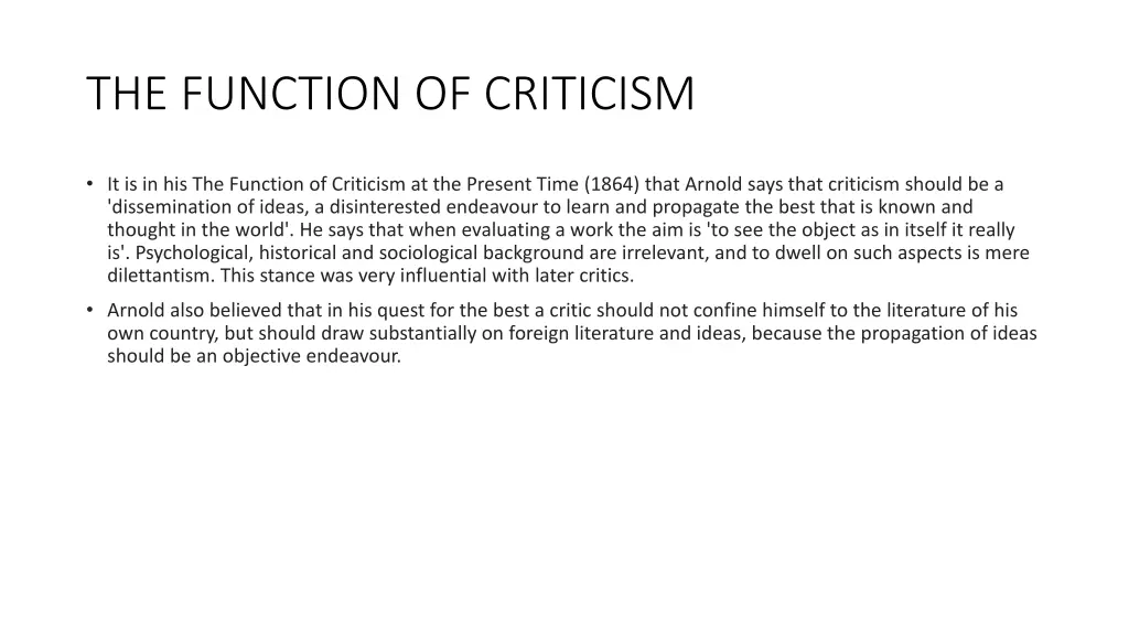 the function of criticism