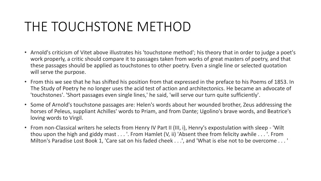 the touchstone method