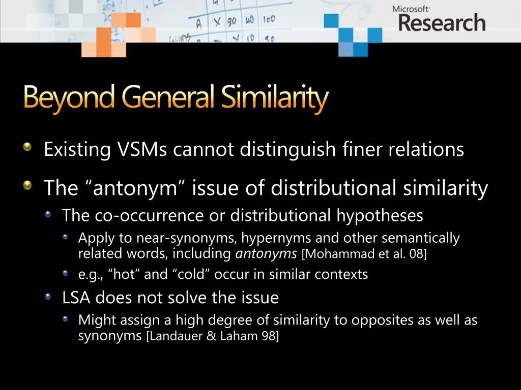 beyond general similarity