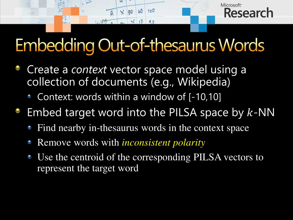 embedding out of thesaurus words create a context