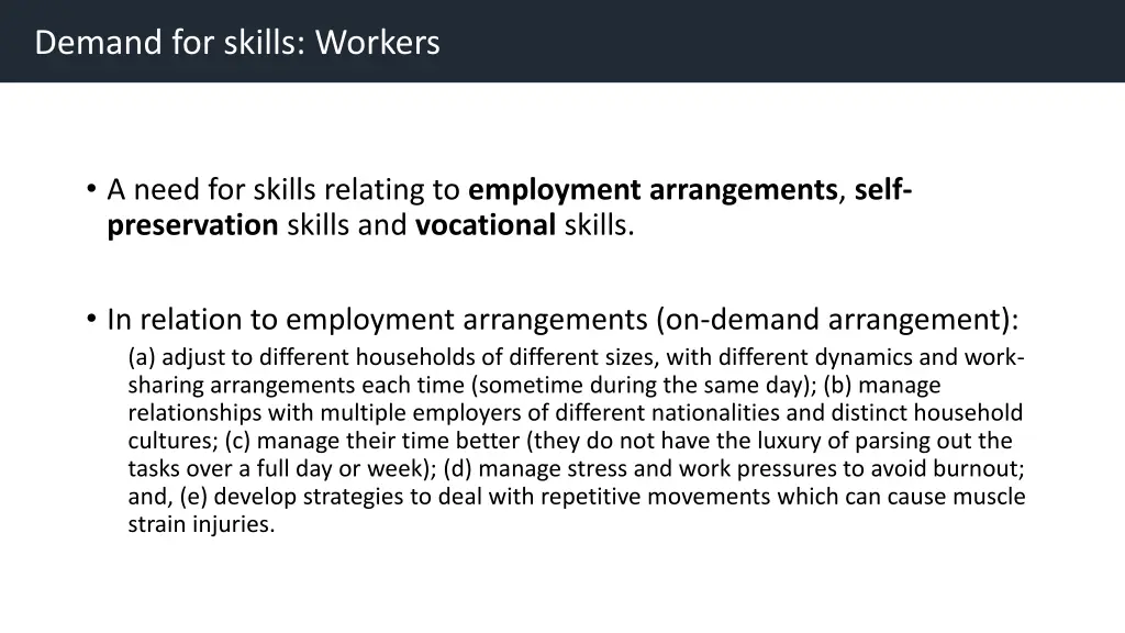 demand for skills workers