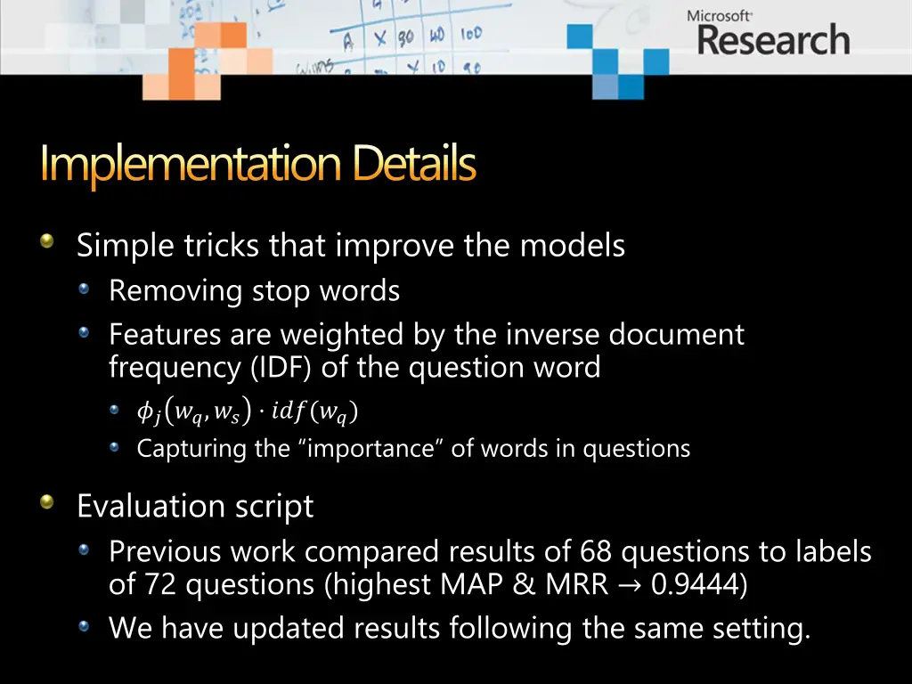 implementation details