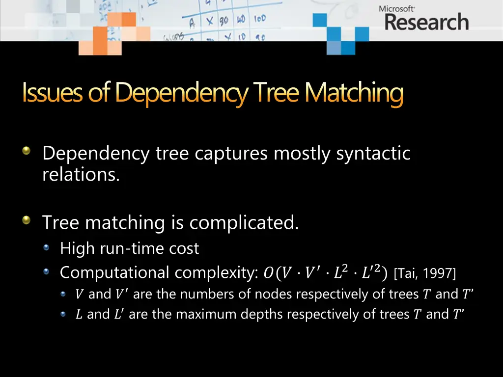 issues of dependency tree matching