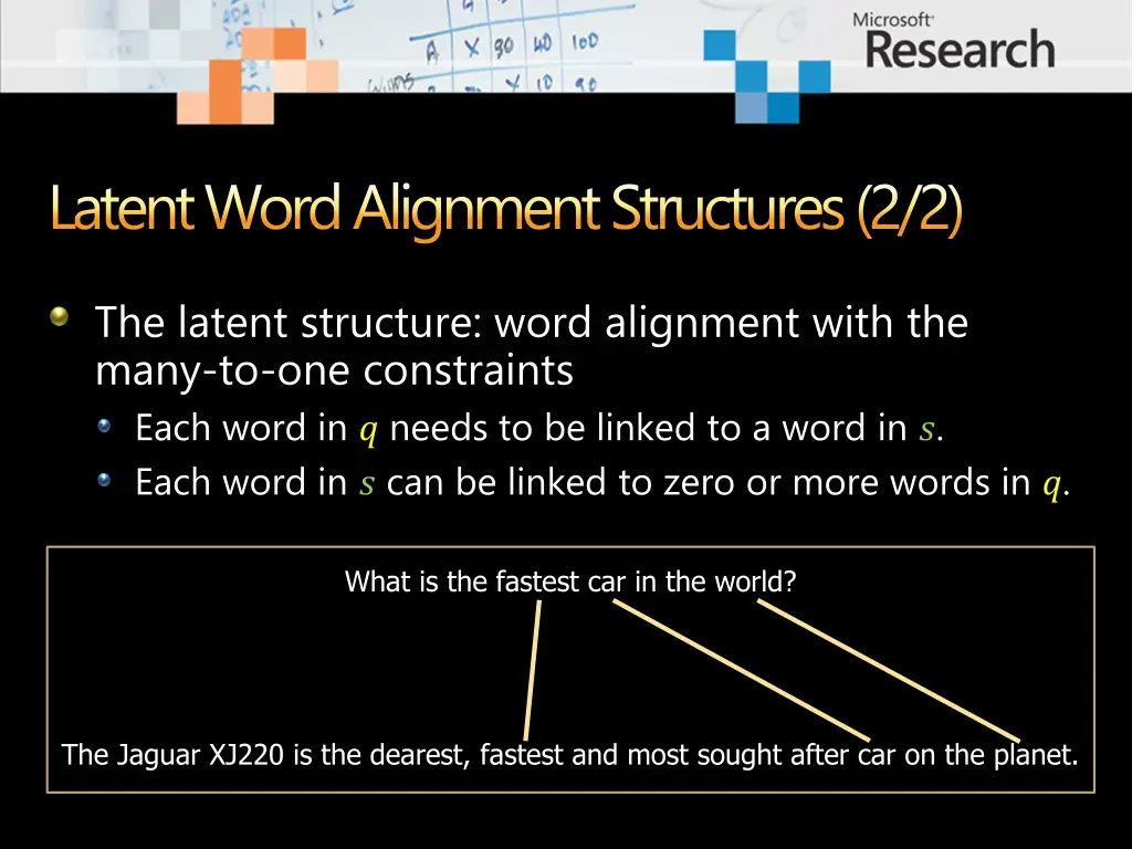 latent word alignment structures 2 2