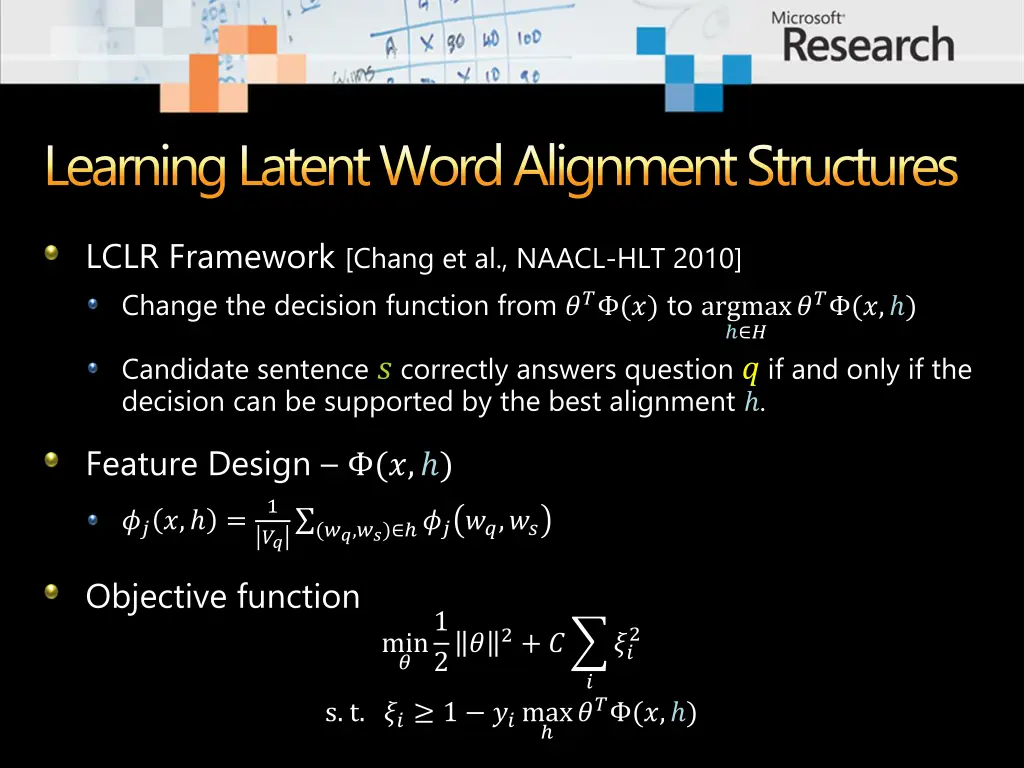 learning latent word alignment structures