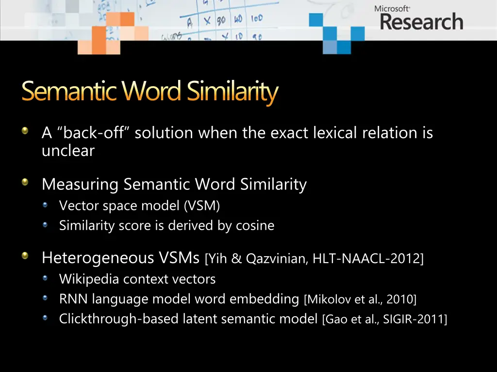 semantic word similarity