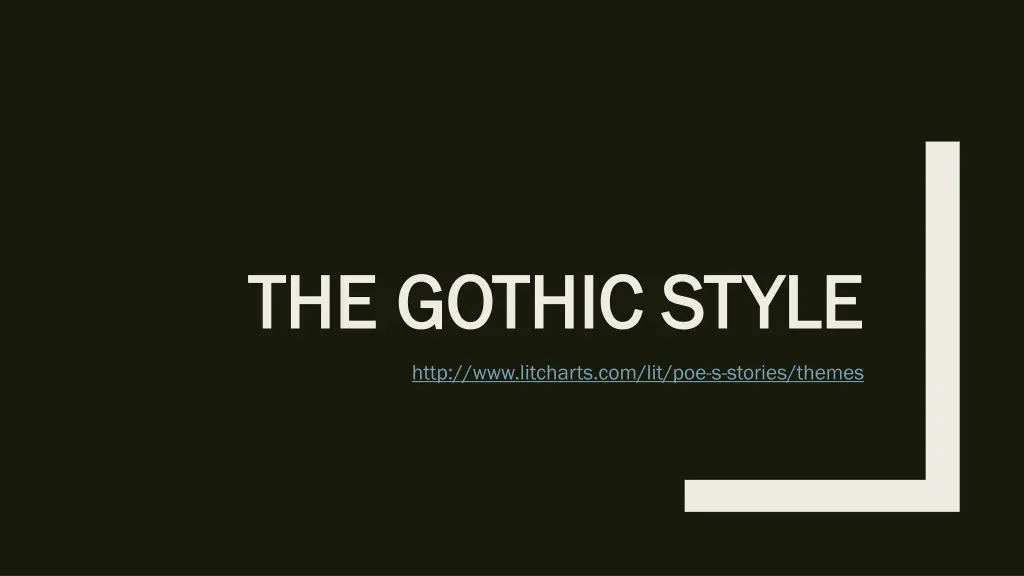 the gothic style the gothic style