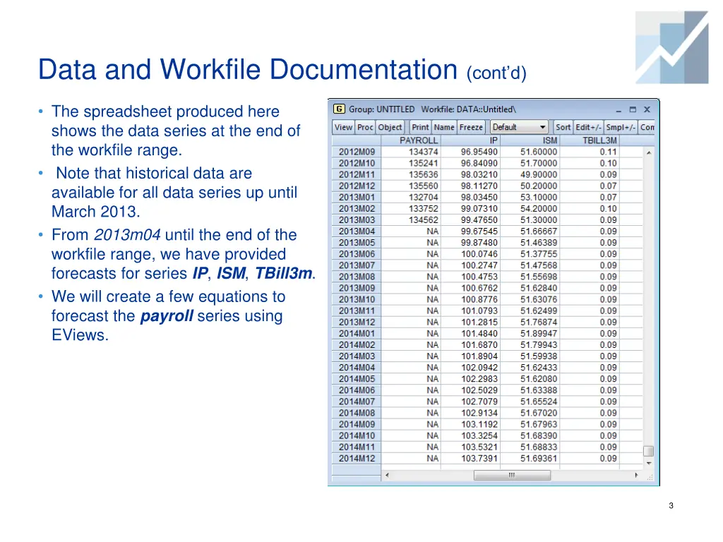 data and workfile documentation cont d