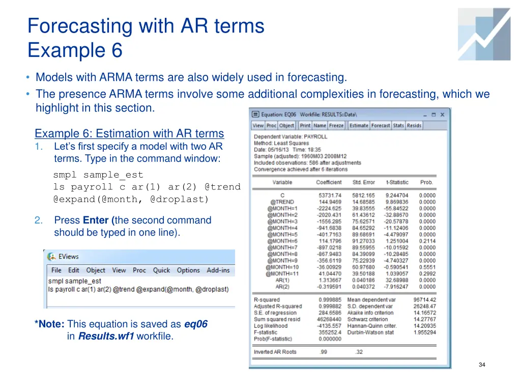 forecasting with ar terms example 6