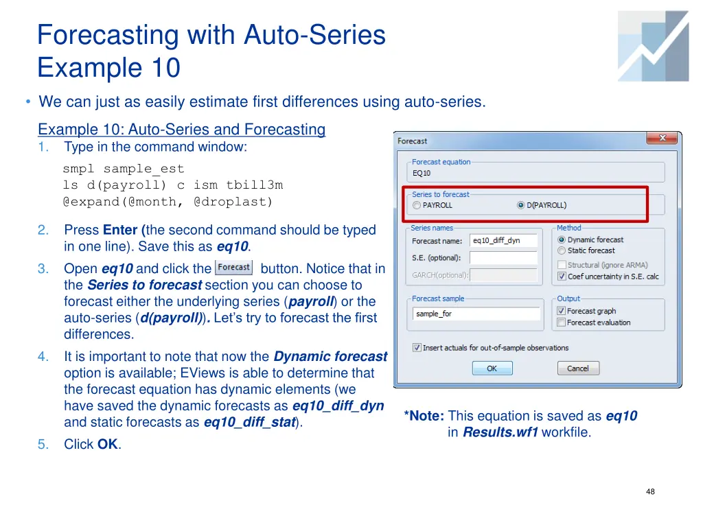 forecasting with auto series example 10