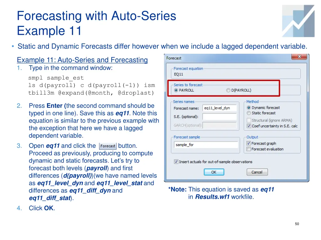 forecasting with auto series example 11