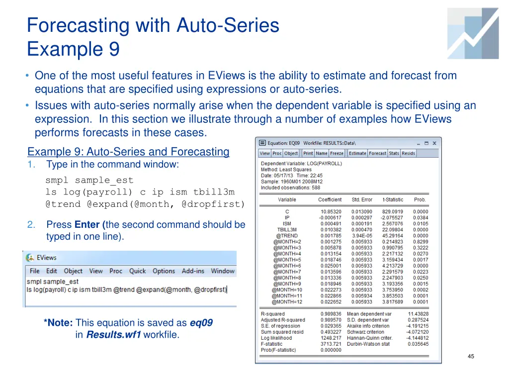 forecasting with auto series example 9