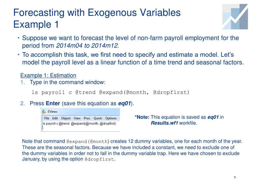 forecasting with exogenous variables example 1