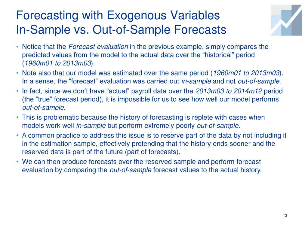 forecasting with exogenous variables in sample