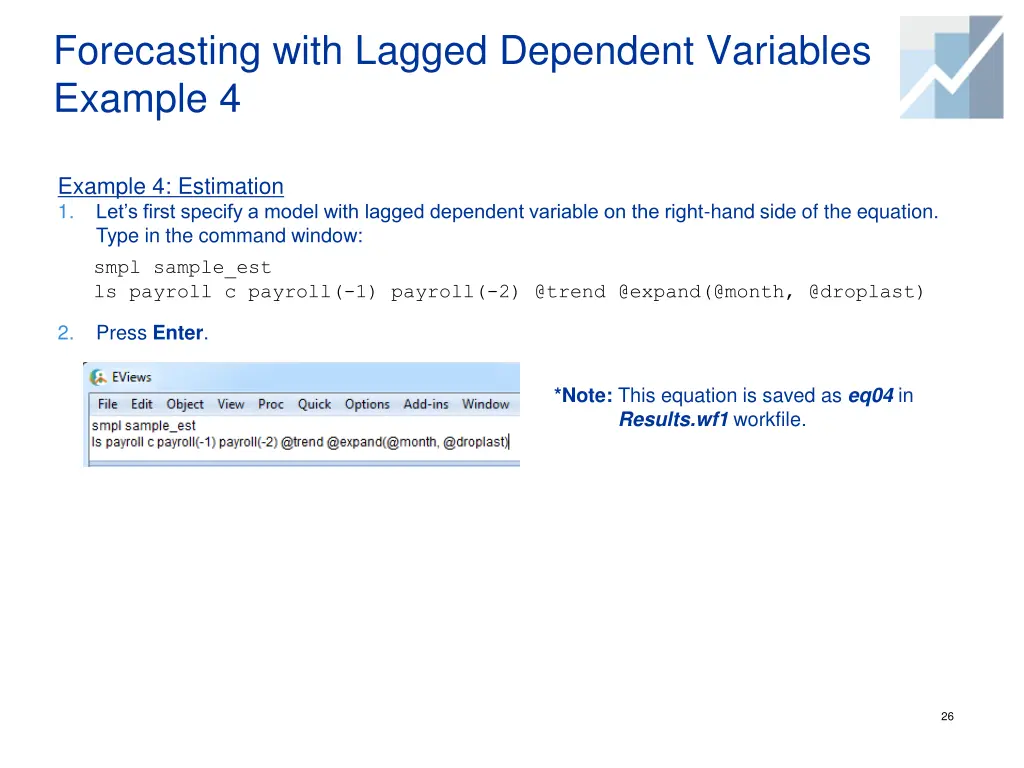 forecasting with lagged dependent variables 2