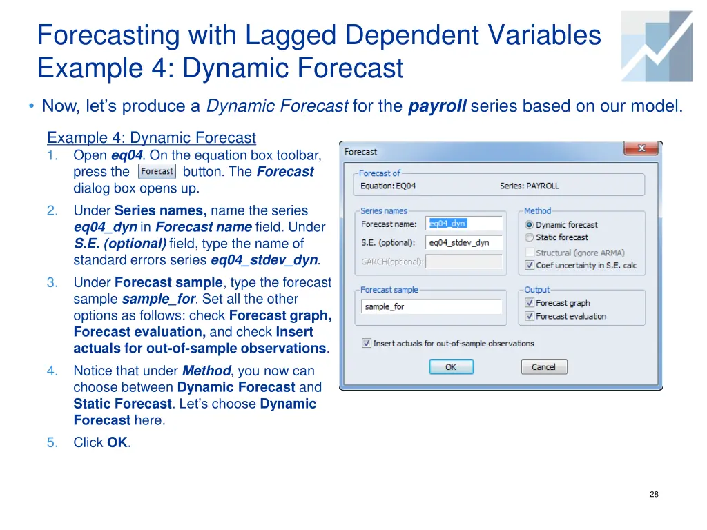 forecasting with lagged dependent variables 4