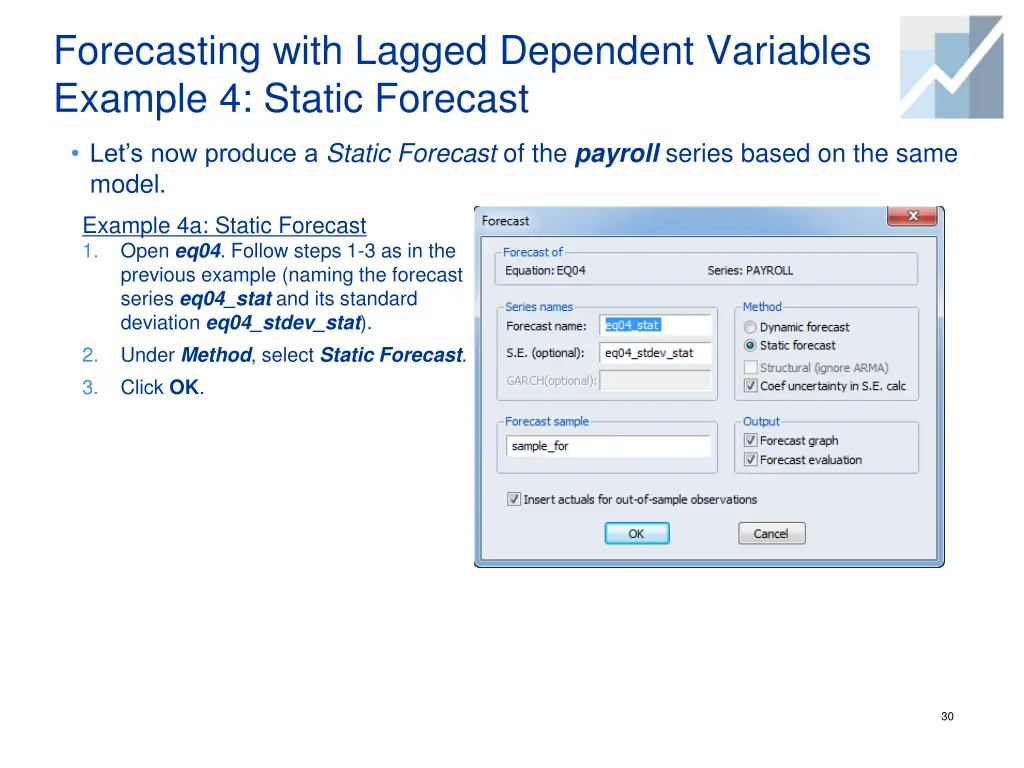 forecasting with lagged dependent variables 6