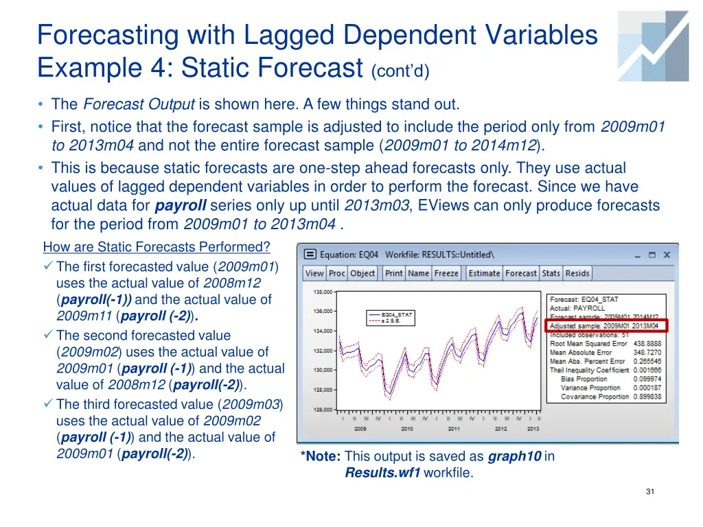 forecasting with lagged dependent variables 7