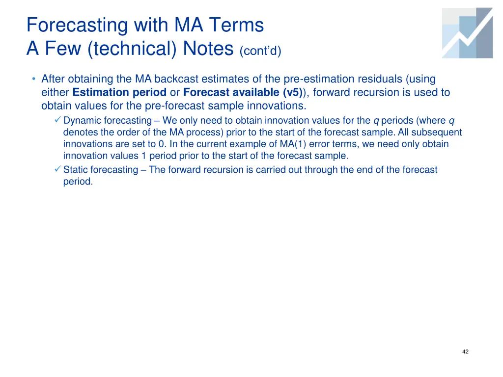 forecasting with ma terms a few technical notes 1