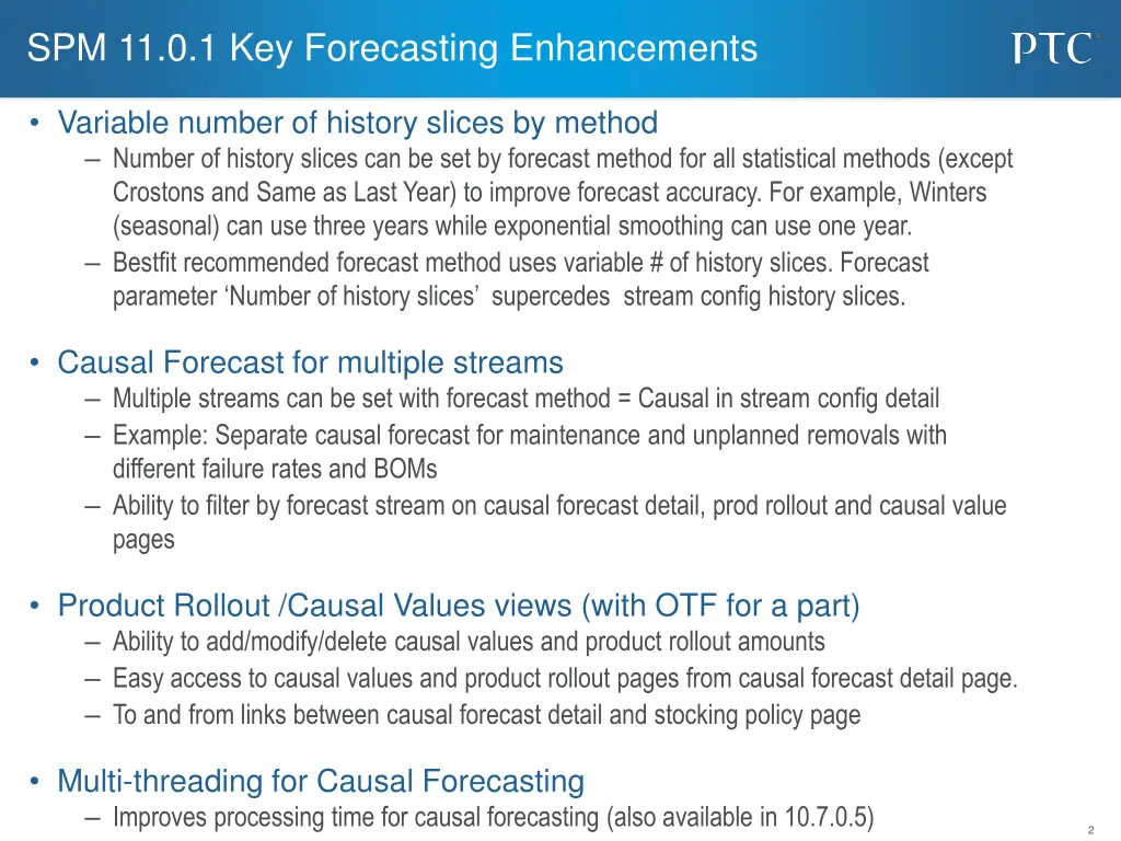 spm 11 0 1 key forecasting enhancements