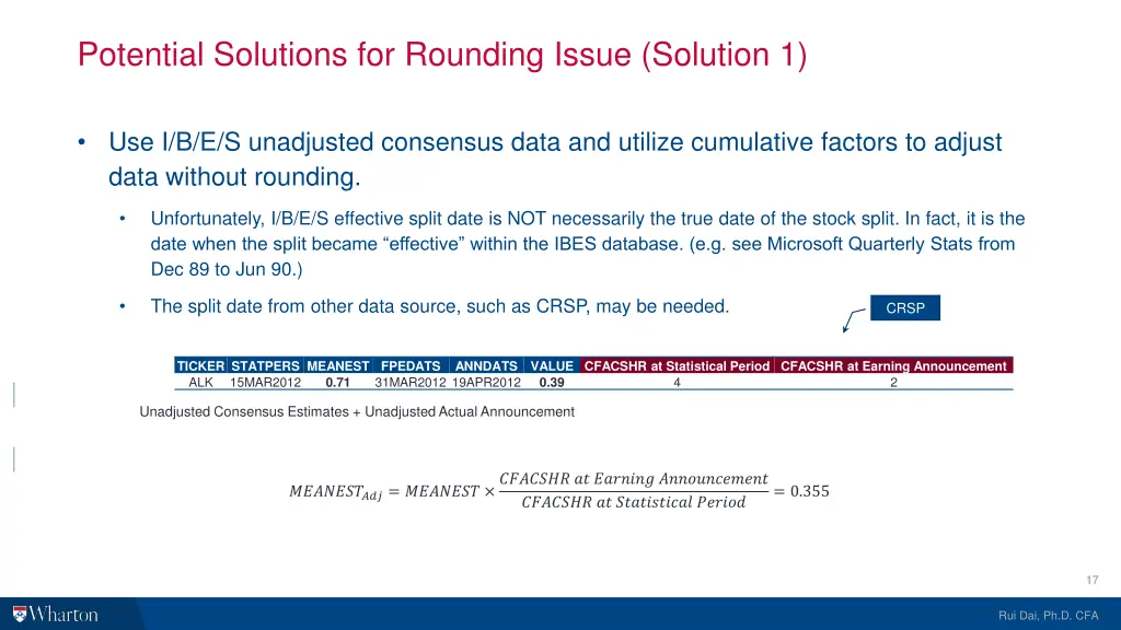 potential solutions for rounding issue solution 1